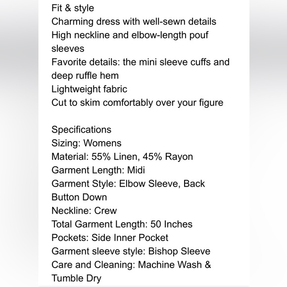 Who What Wear Linen Blend Midi Tie Back Dress - Picture 7 of 7